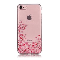 Klare flexible TPU-Hülle Kleine Blumen iPhone 7 8 SE 2020 - Pink
