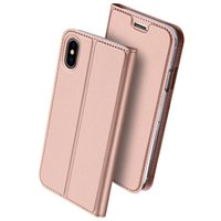 Dux Ducis Cover Booklet Etui Cover mit Klappenleder Cover iPhone X XS - Roségold