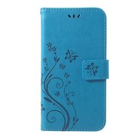Butterfly Wallet Kunstleder TPU Hülle iPhone XR - Blaue Hülle