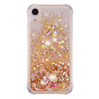 Moving Glitter Powder Schutz TPU iPhone XR Hülle - Gold Hülle