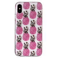 Rosa Ananas TPU Soft Case iPhone XS Max Abdeckung - White Case