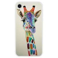 Weiche TPU-Hülle mit iPhone XR-Hülle mit Giraffendruck - Transparent