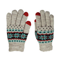 Winter-Touchscreen Strickhandschuhe - Schneeflocken grau