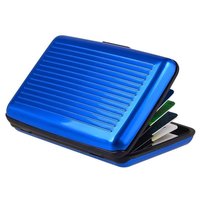 Aluminium Metall Kartenhalter Nicht magnetisch - 6 Fächer Blau