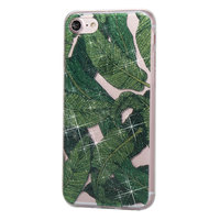 Glitter Powder Hülle TPU iPhone 7 8 SE 2020 SE 2022 - Grüne Blätter