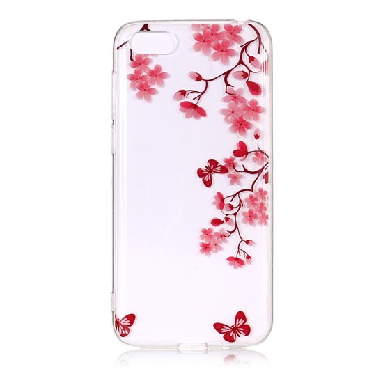 iPhone 7 8 SE 2020 SE 2022 TPU Hülle Blossom - Transparent Pink Red