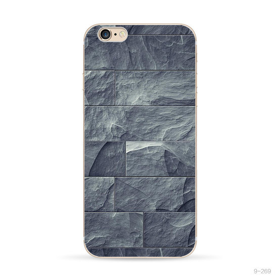 Natursteinhülle grau-blau iPhone 6 6s Silikonhülle Steinhülle