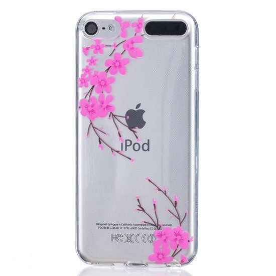 Rosa Blumen TPU-Hülle für iPod Touch 5 6 7 transparente Abdeckung