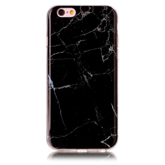 Schwarze Silikon TPU Marmor Hülle für iPhone 6 und 6s