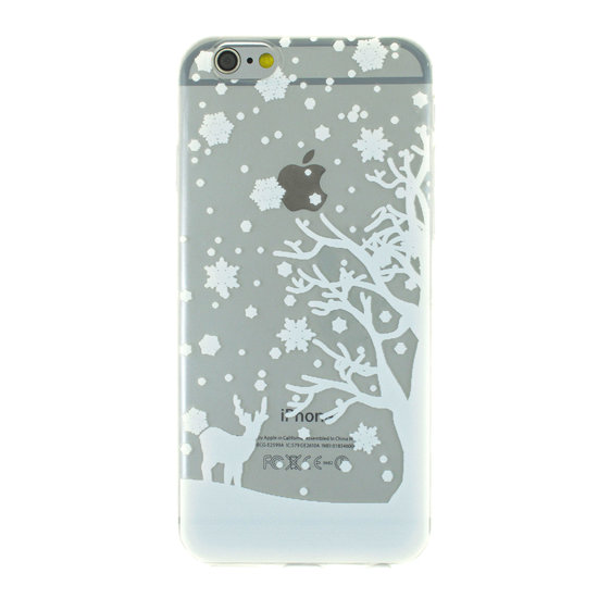 Weisse Winter Weihnachten Silikon iPhone 6 6s Hülle Hülle Abdeckung