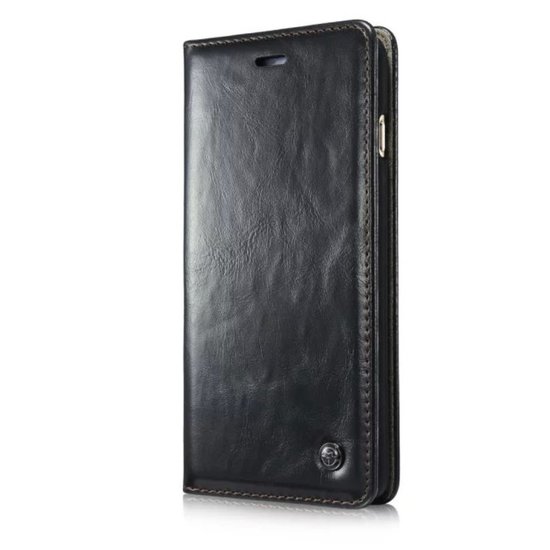 Caseme Oil Wallet Ledertasche iPhone 6 Plus 6s Plus - Bücherregal Schwarz