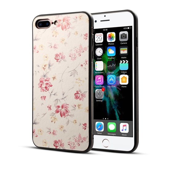 Klassische Blumenhülle für iPhone 7 Plus 8 Plus - Pastellrosa